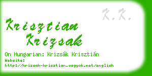 krisztian krizsak business card