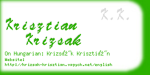 krisztian krizsak business card